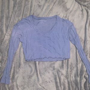 Aeropostale long - sleeve purple top cropped